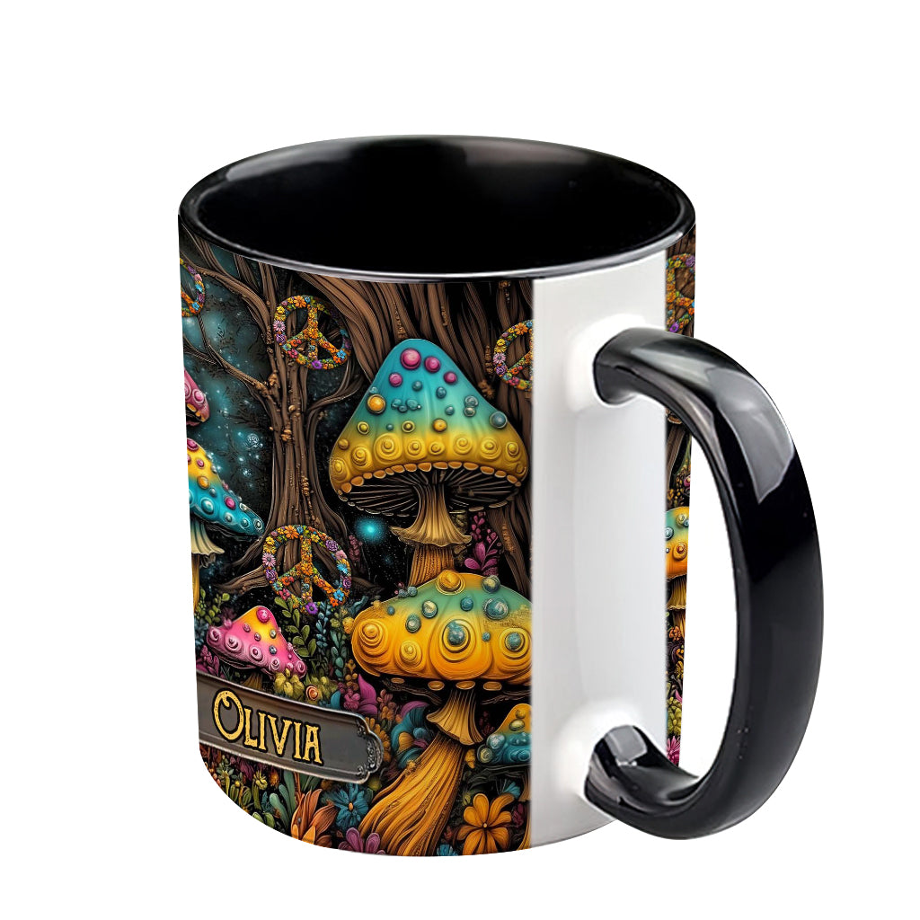 Zauberpilz - Personalisierte Tasse mit Hippie-Akzent