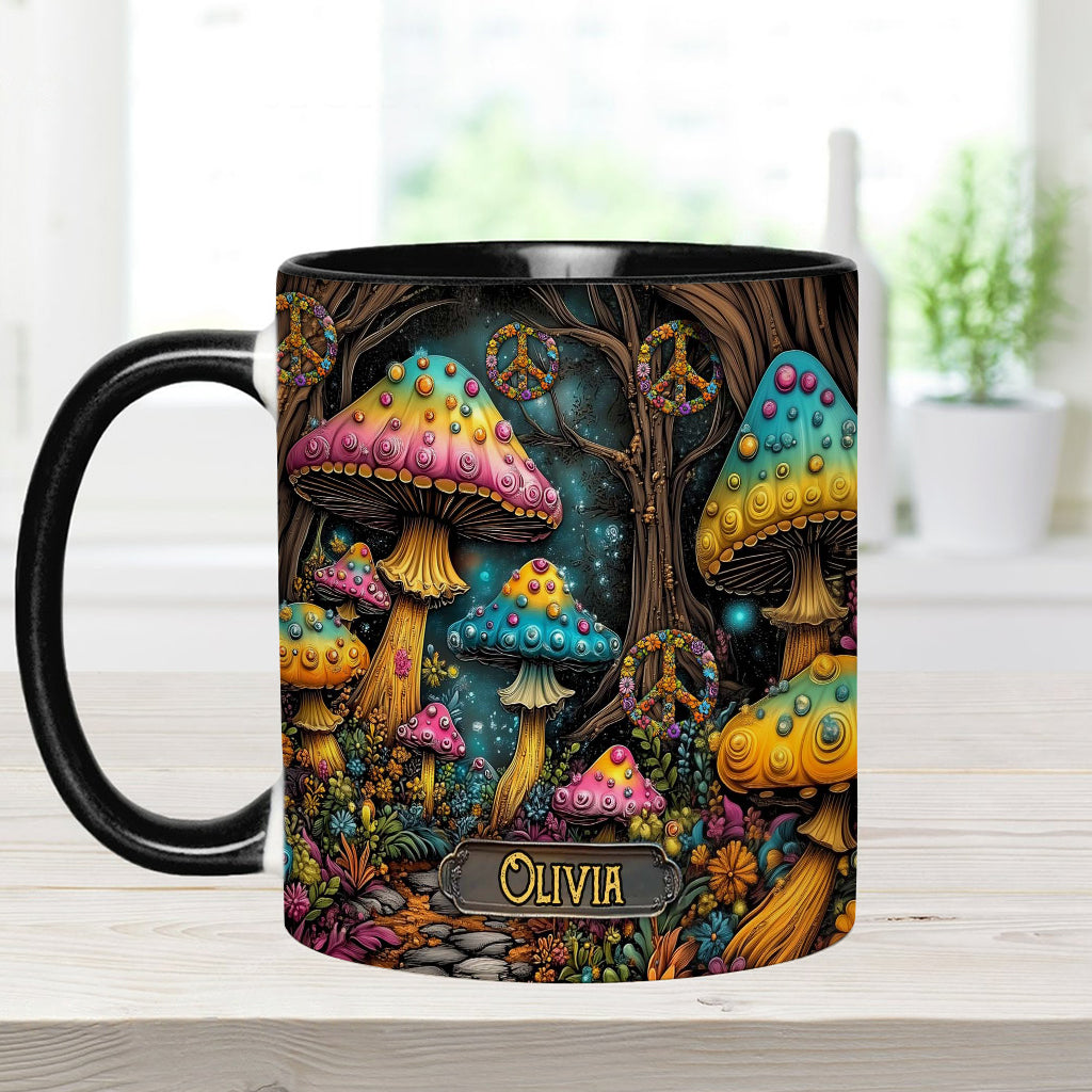 Zauberpilz - Personalisierte Tasse mit Hippie-Akzent