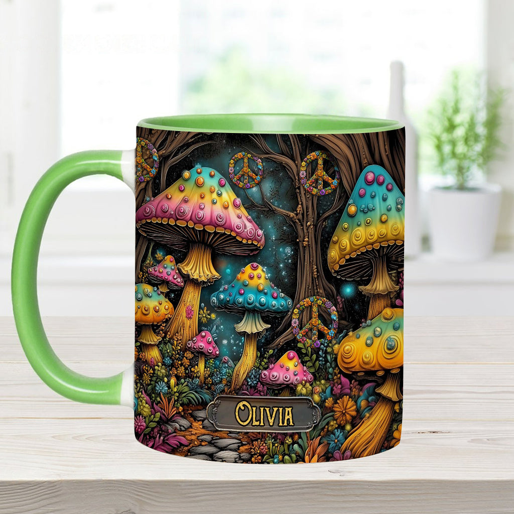 Zauberpilz - Personalisierte Tasse mit Hippie-Akzent