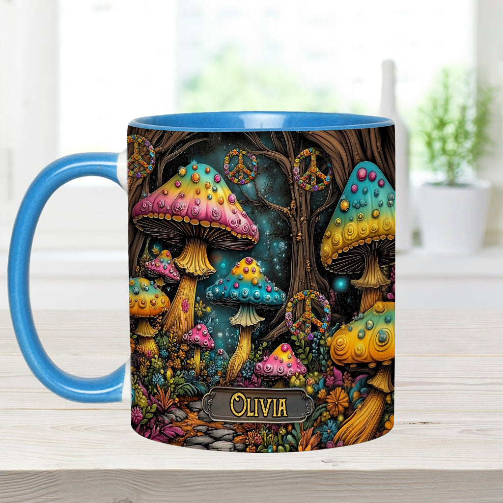 Zauberpilz - Personalisierte Tasse mit Hippie-Akzent