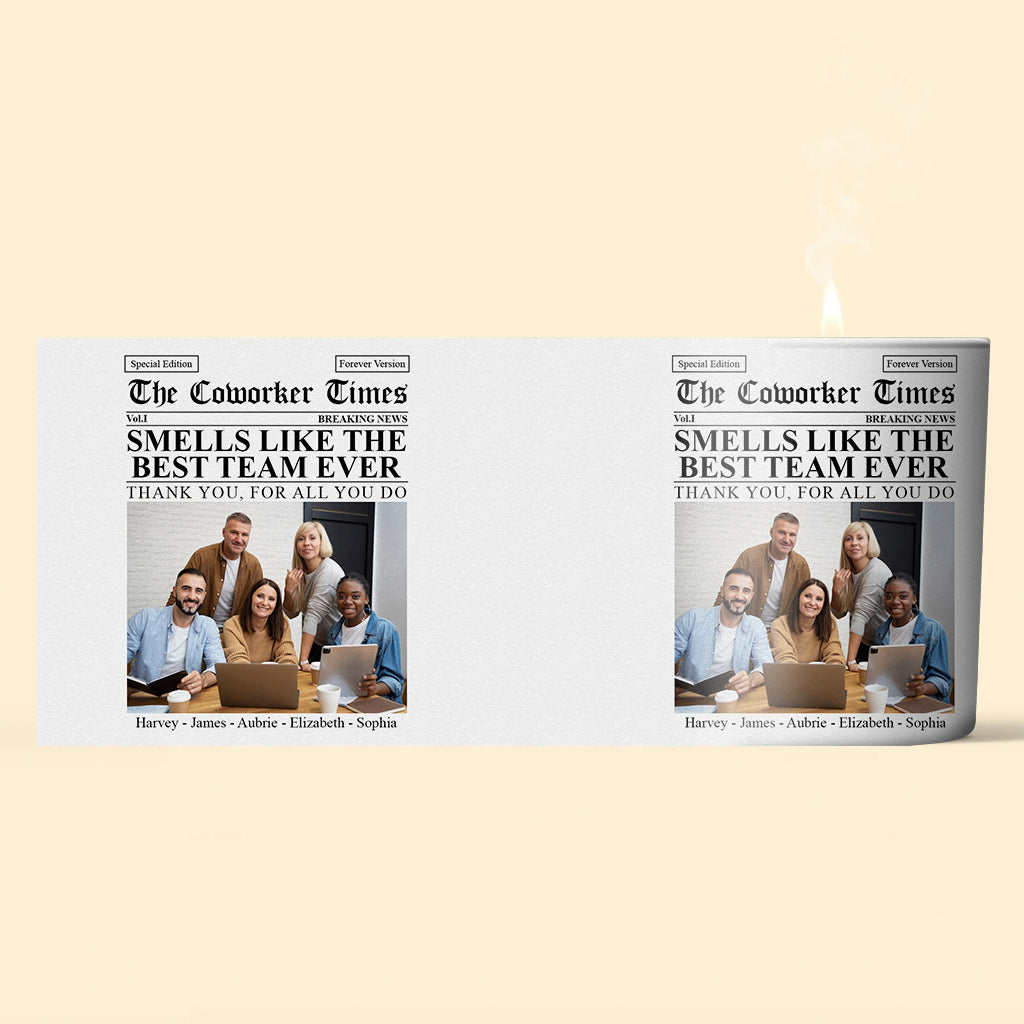 Die beste Teamkollegen-Kerze aller Zeiten von Co-worker Times – personalisierte Kerze mit Holzdeckel