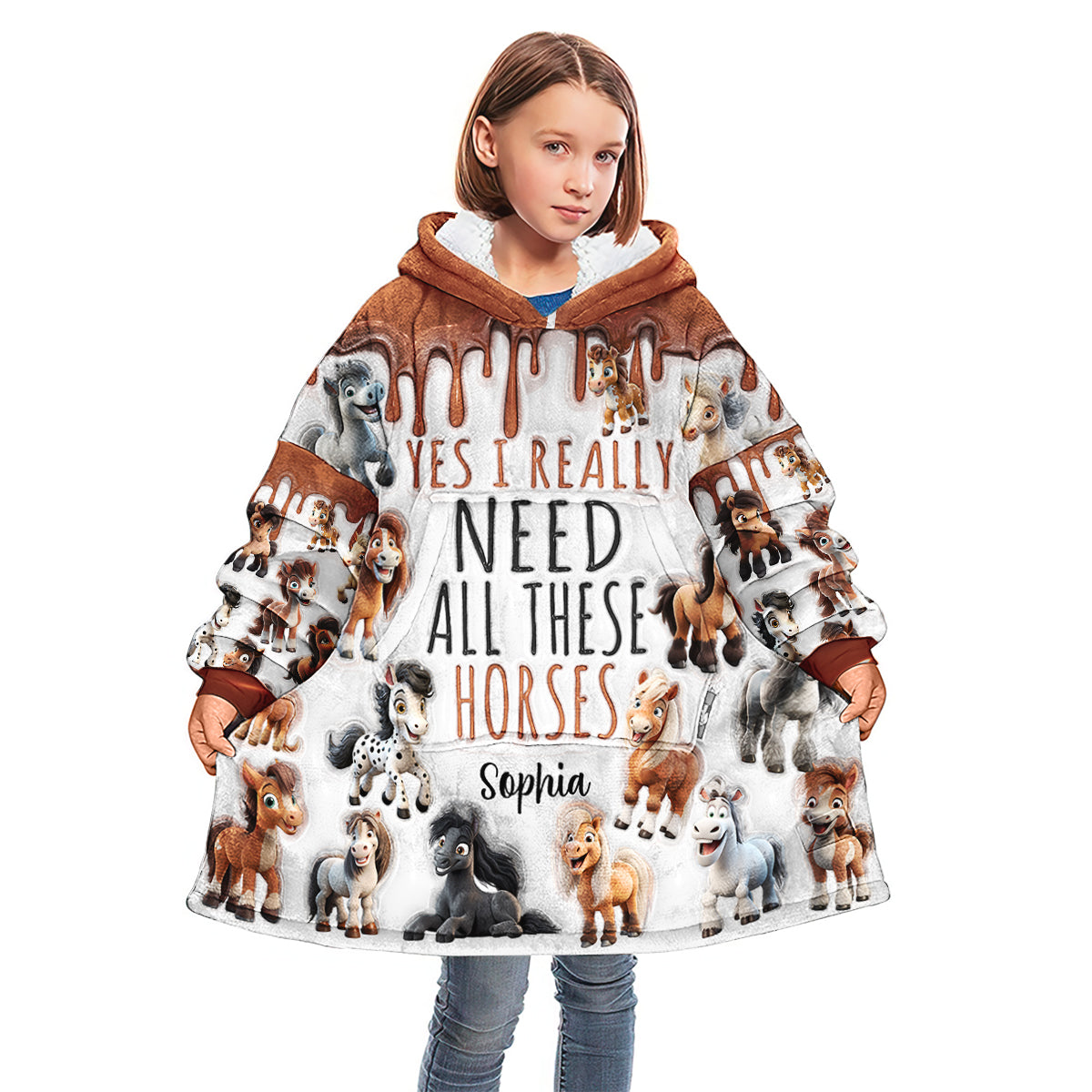 Ich brauche all diese Pferde – Personalisierter Pferde-Hoodie