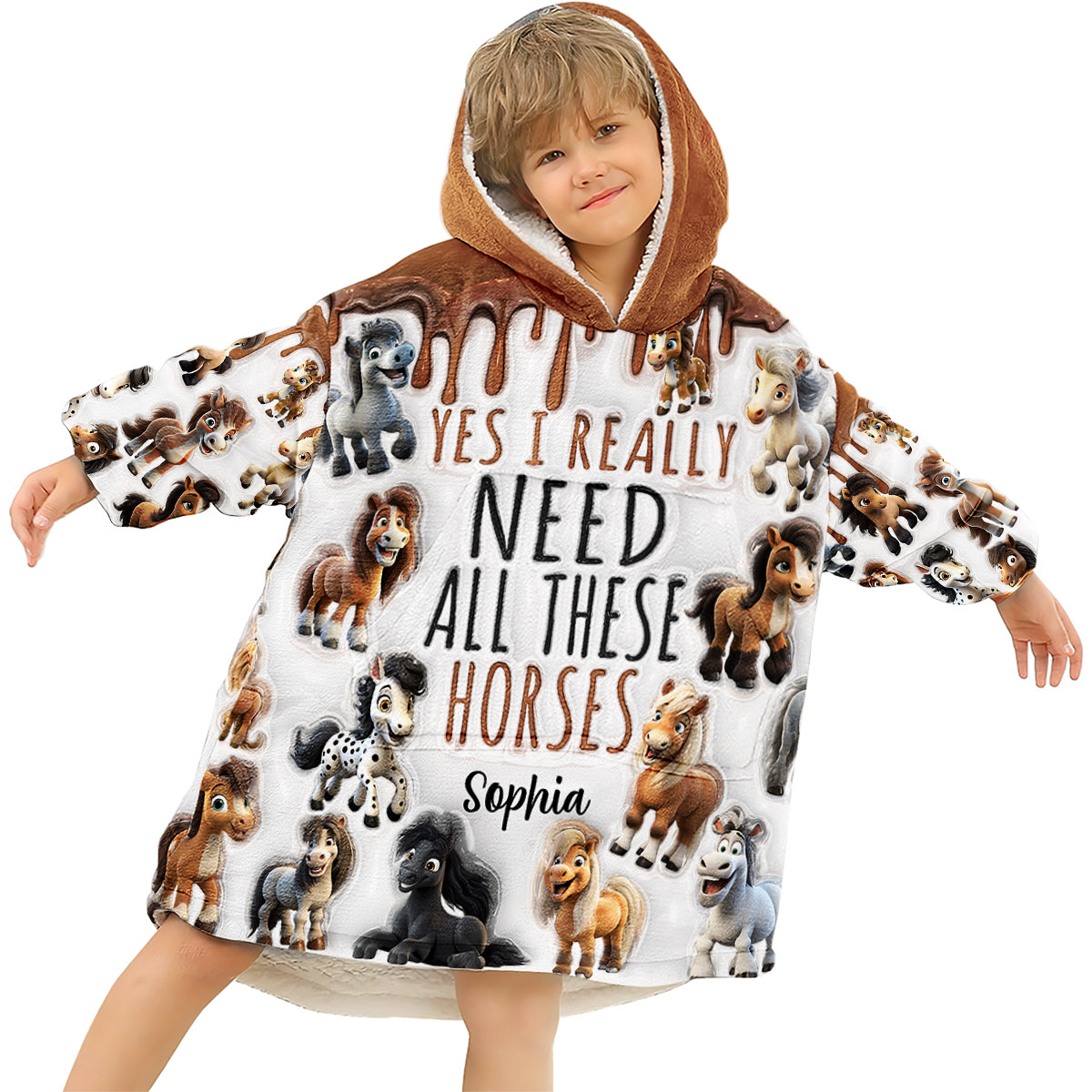 Ich brauche all diese Pferde – Personalisierter Pferde-Hoodie