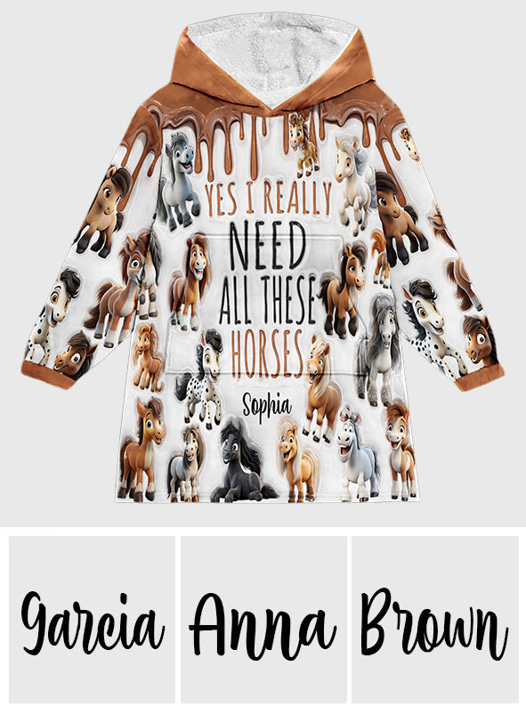 Ich brauche all diese Pferde – Personalisierter Pferde-Hoodie