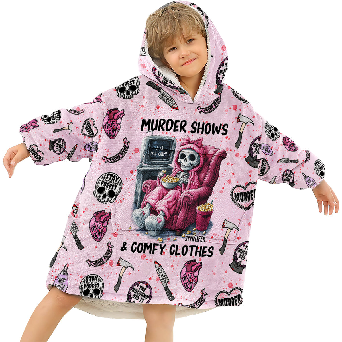 Krimiserien & bequeme Kleidung – personalisierter Deckenhoodie