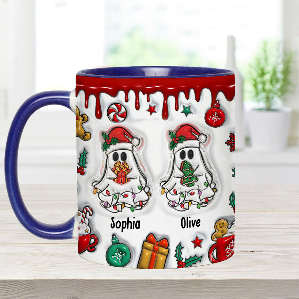 Lustige Weihnachtstasse mit Geisterfreunden-Motiv – personalisierte Tasse mit dem Aufdruck „Beste Freundin“