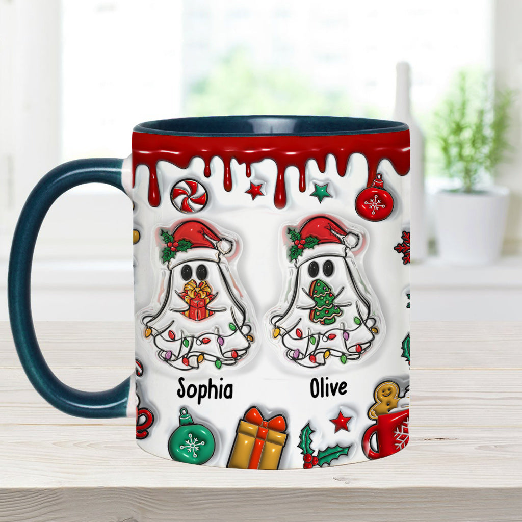 Lustige Weihnachtstasse mit Geisterfreunden-Motiv – personalisierte Tasse mit dem Aufdruck „Beste Freundin“