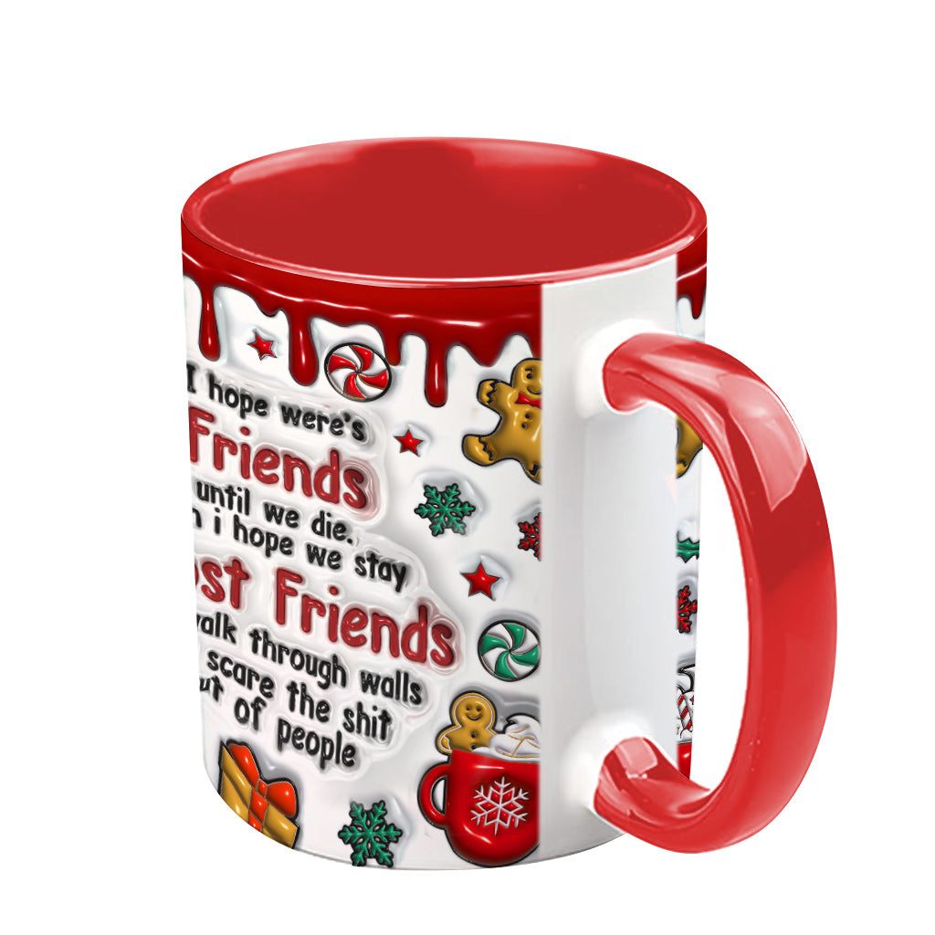 Lustige Weihnachtstasse mit Geisterfreunden-Motiv – personalisierte Tasse mit dem Aufdruck „Beste Freundin“
