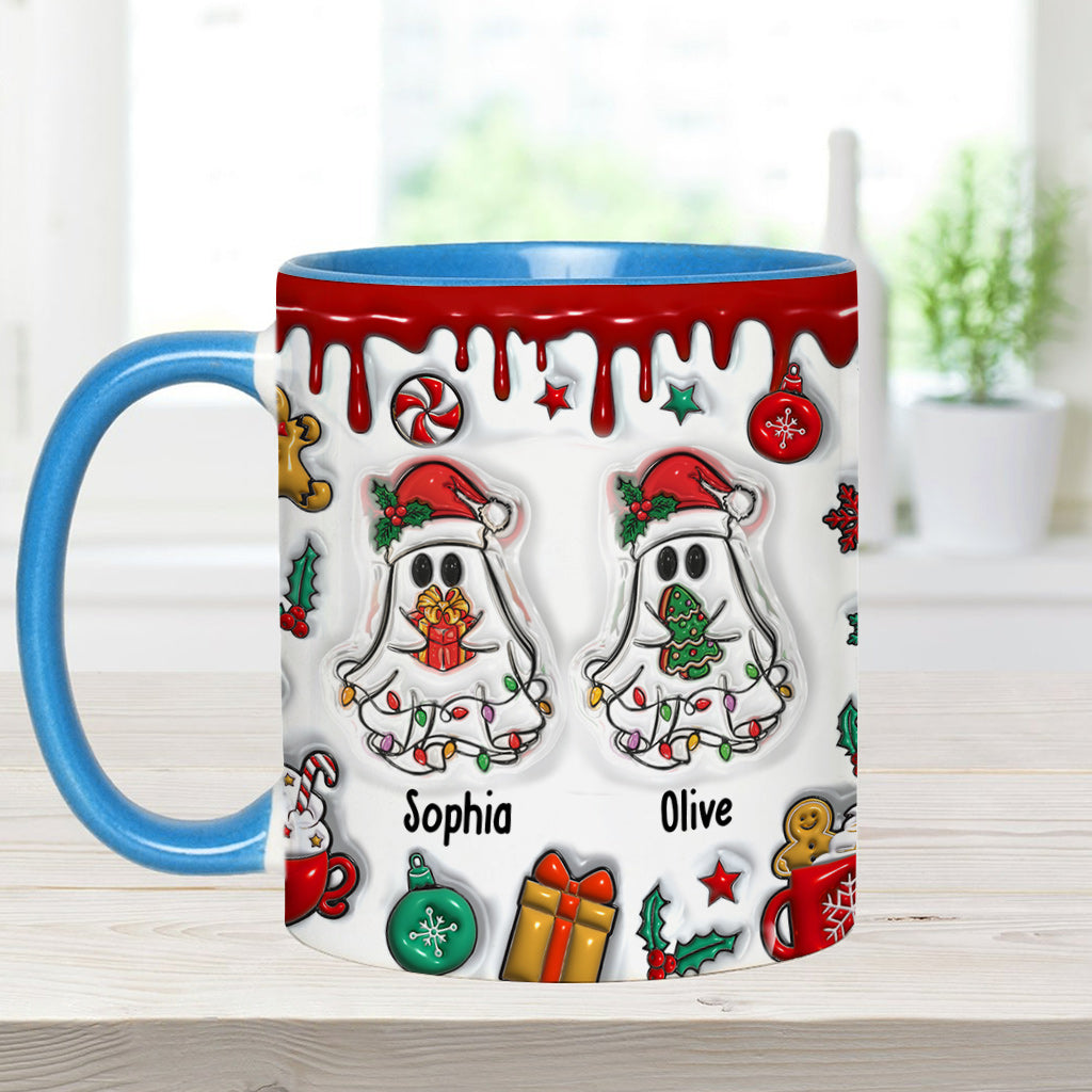 Lustige Weihnachtstasse mit Geisterfreunden-Motiv – personalisierte Tasse mit dem Aufdruck „Beste Freundin“