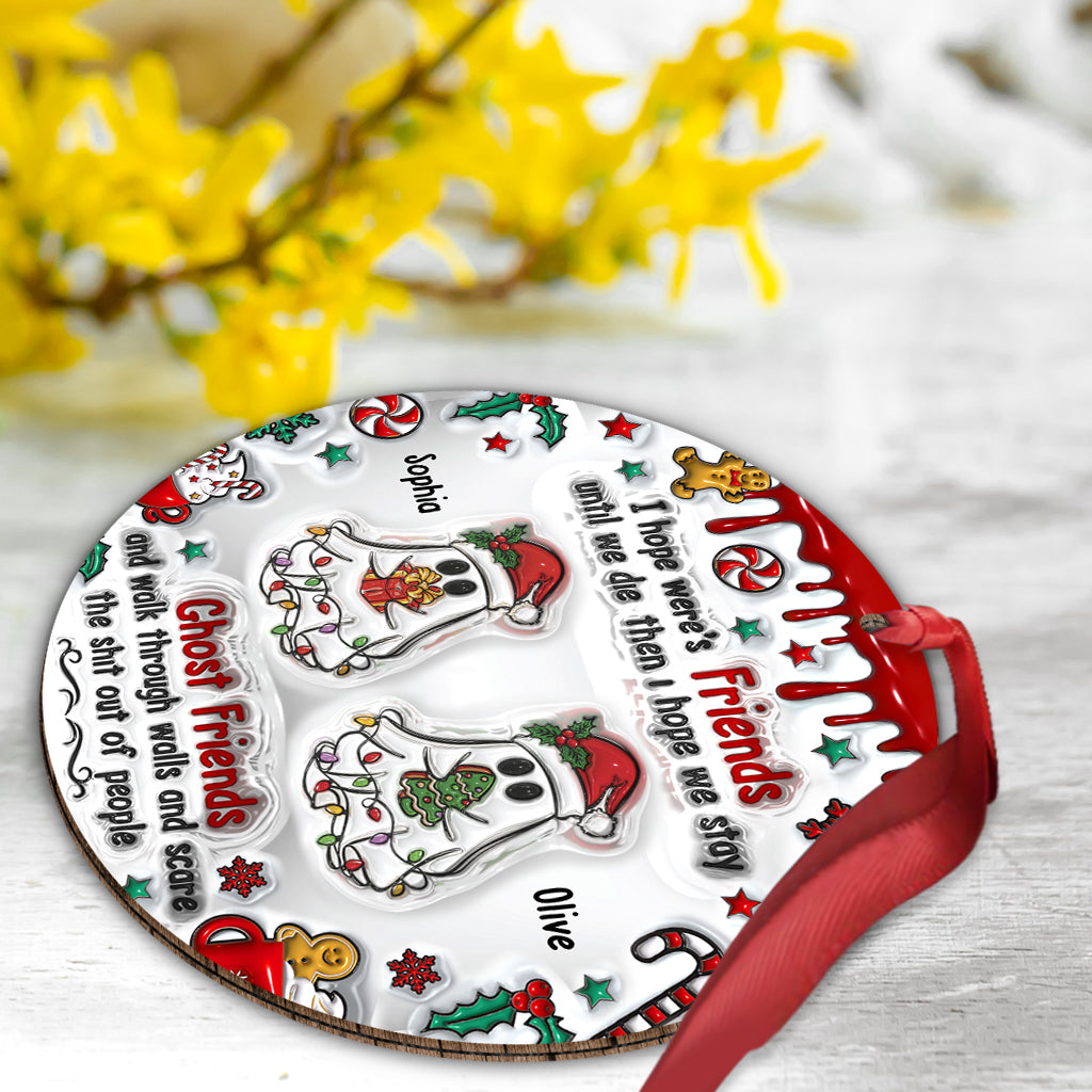 Lustige Weihnachtsdekoration mit Geisterfreunden – Personalisierter Weihnachtsschmuck für beste Freundinnen