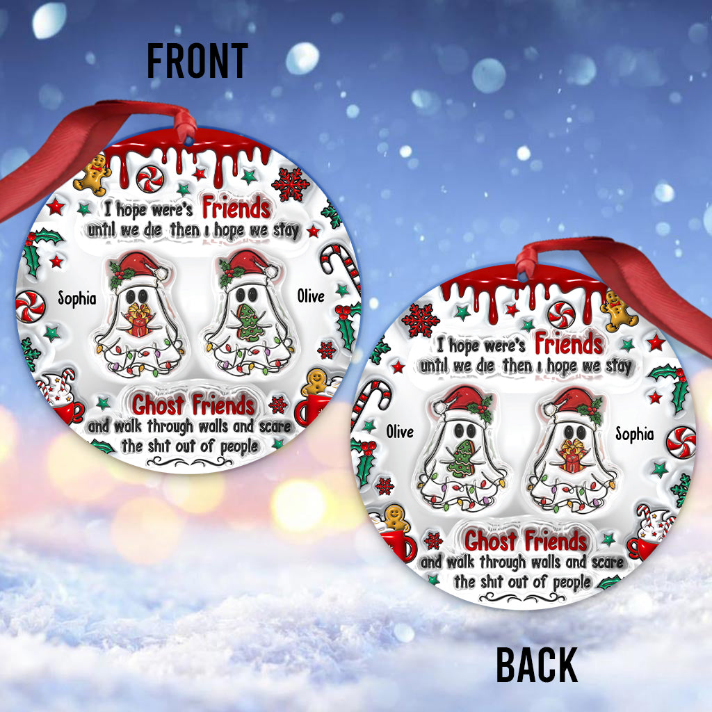 Lustige Weihnachtsdekoration mit Geisterfreunden – Personalisierter Weihnachtsschmuck für beste Freundinnen