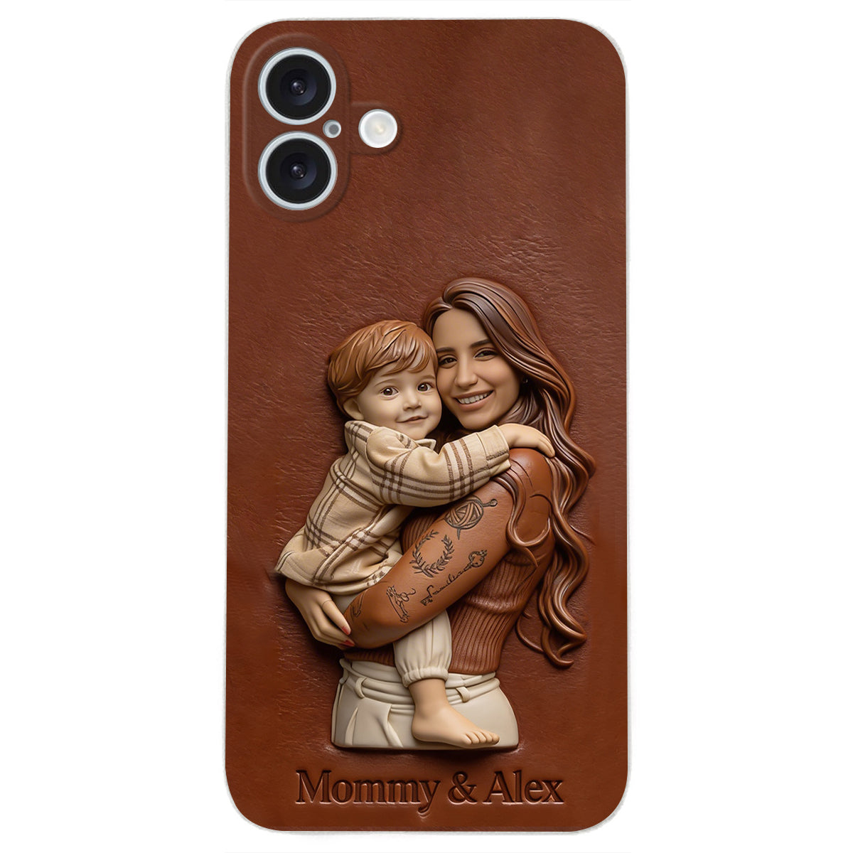 Personalisierte Handyhülle aus Leder mit Foto – Geschenkidee für Mama, Oma