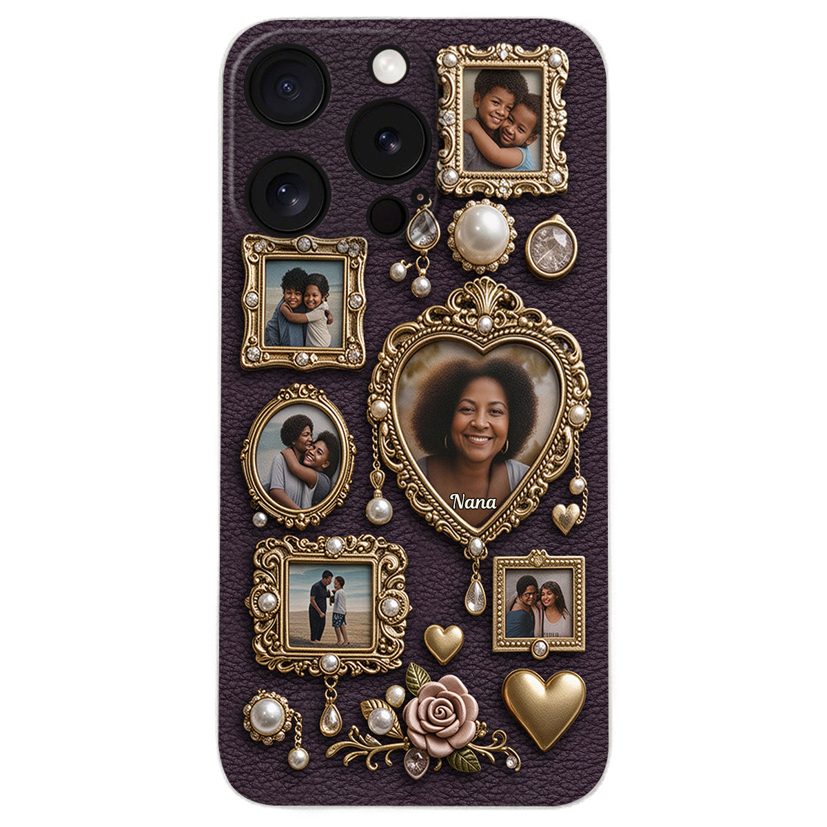 Grandma's Cute Little Museum - Personalized Grandma Leather Phone Case