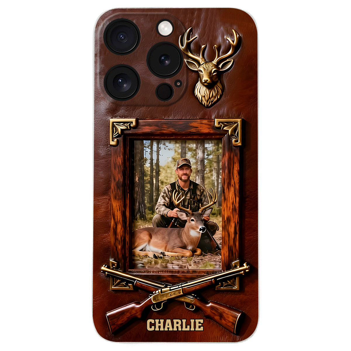 Hunting Achievement - Personalized Hunting Leather Phone Case