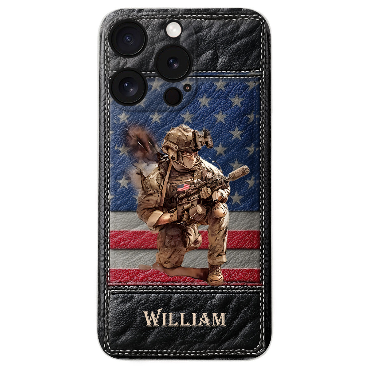Military Art - Personalized Veteran Leather Phone Case