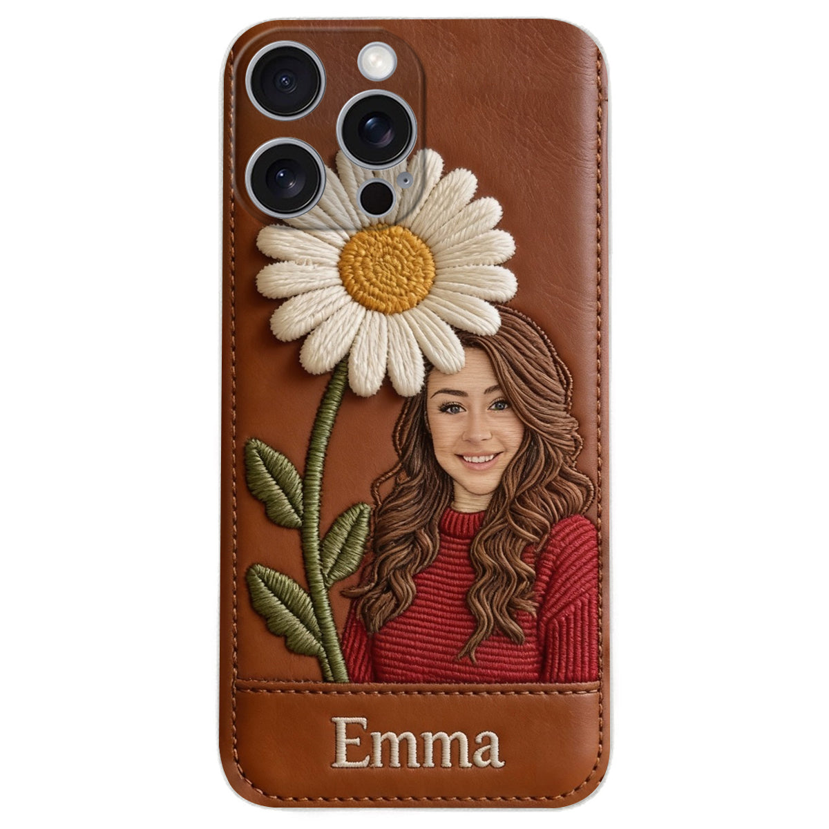 Custom Any Photo Birthmonth Flower - Personalized Self Love Leather Phone Case