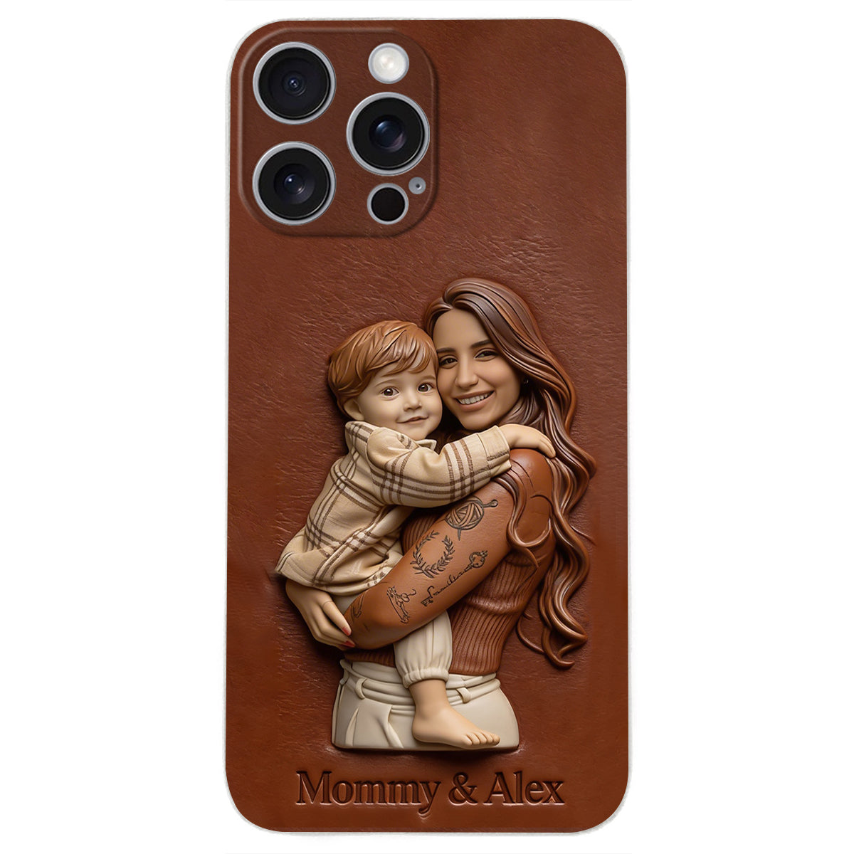 Personalisierte Handyhülle aus Leder mit Foto – Geschenkidee für Mama, Oma