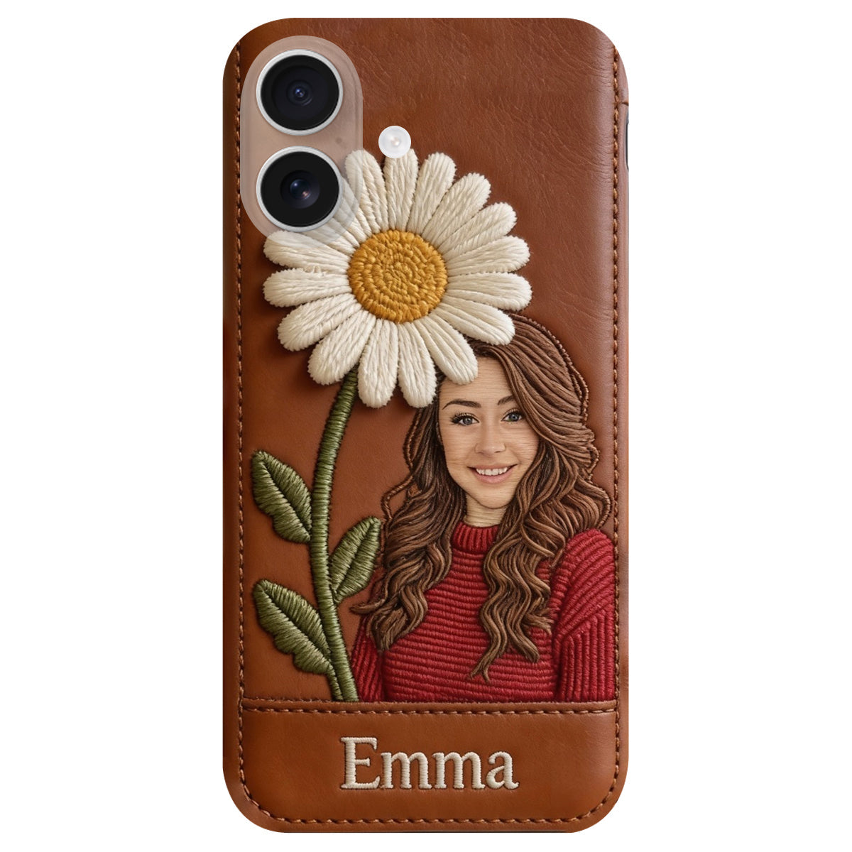 Custom Any Photo Birthmonth Flower - Personalized Self Love Leather Phone Case
