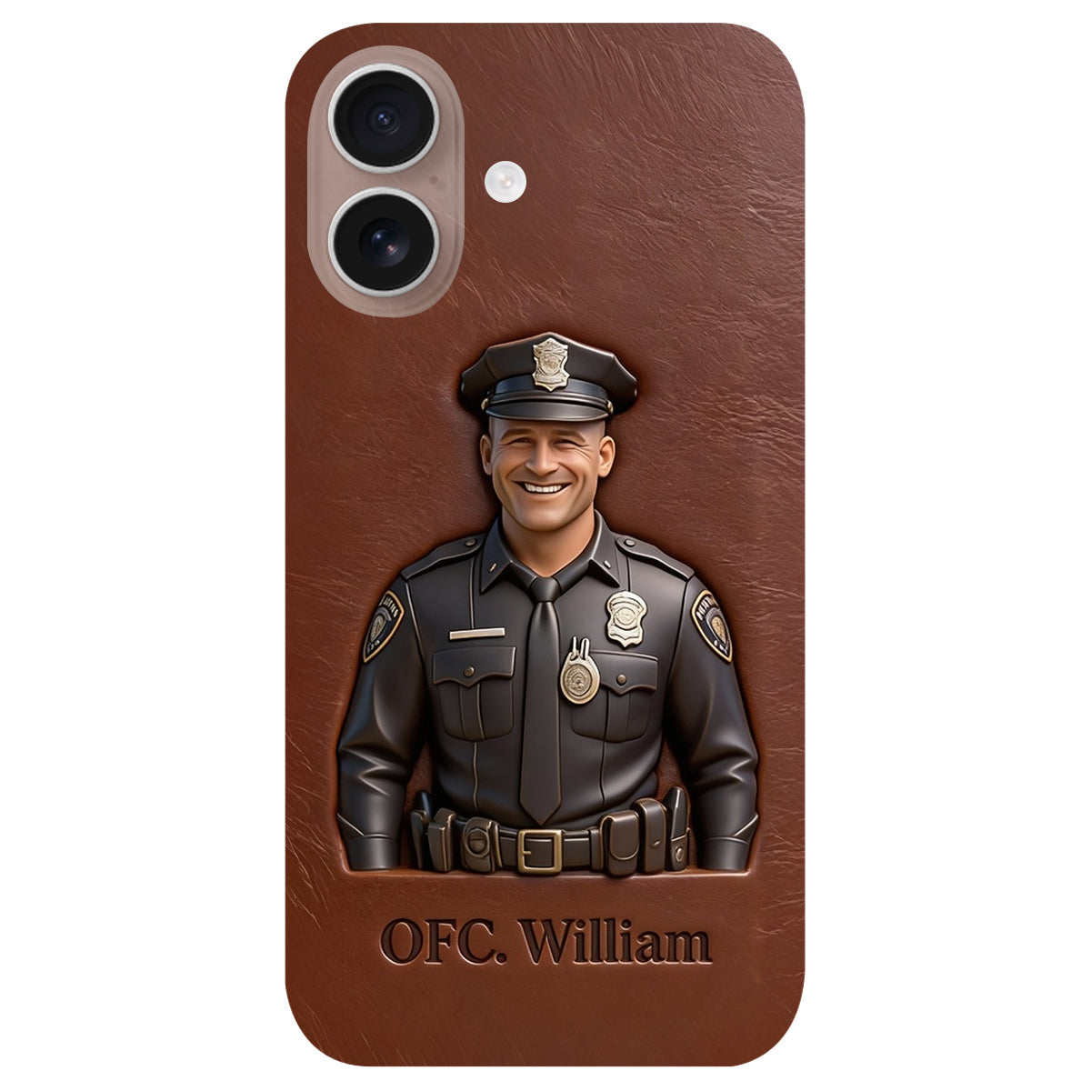 Police Gifts - Personalized Police Officer Leather Phone Case