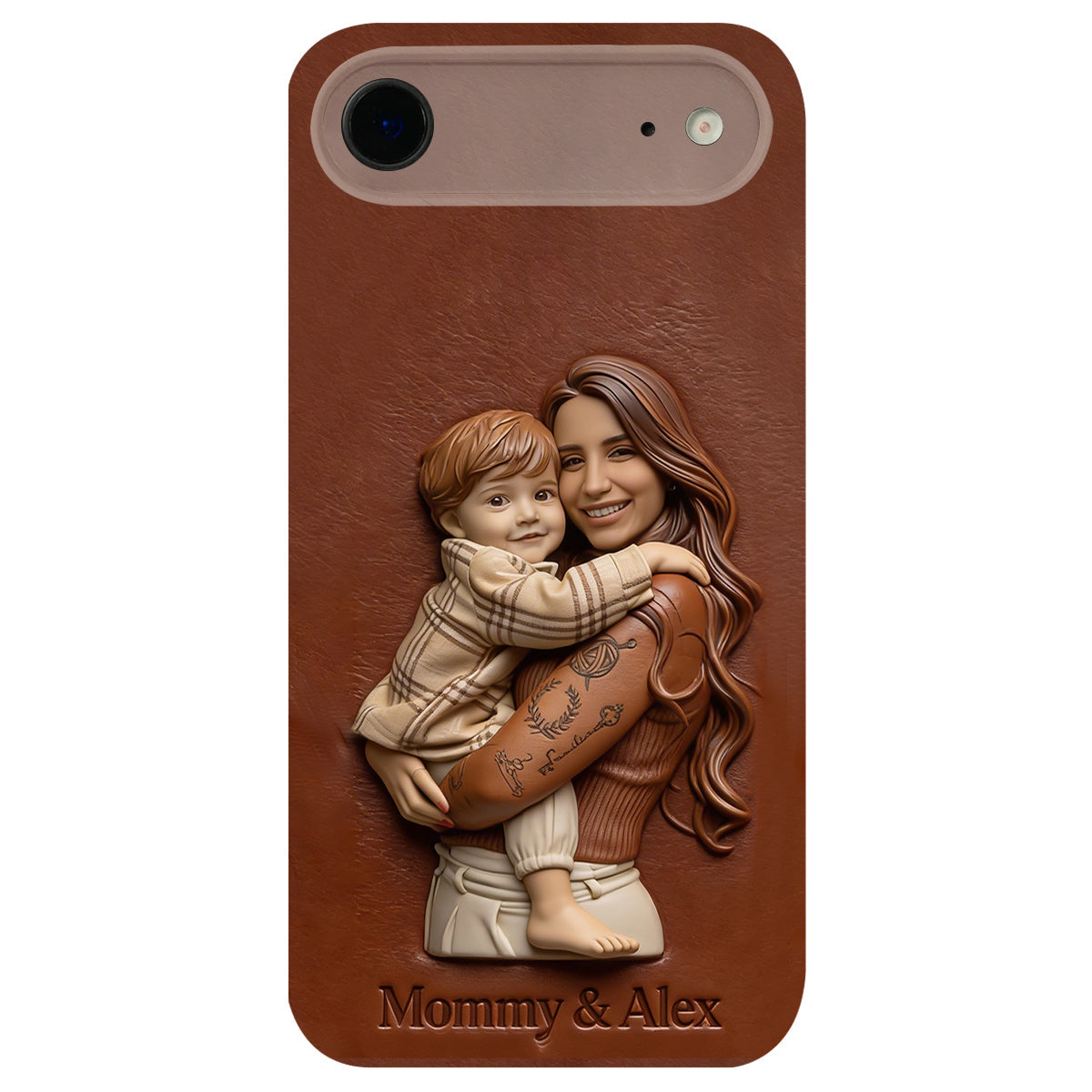 Personalisierte Handyhülle aus Leder mit Foto – Geschenkidee für Mama, Oma