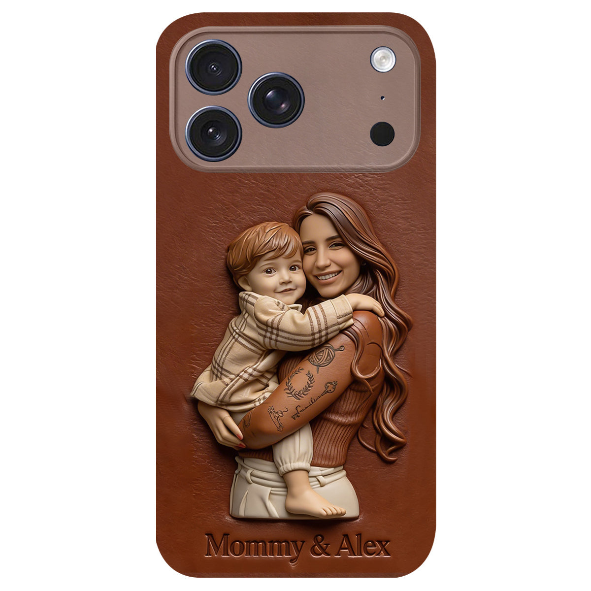 Personalisierte Handyhülle aus Leder mit Foto – Geschenkidee für Mama, Oma