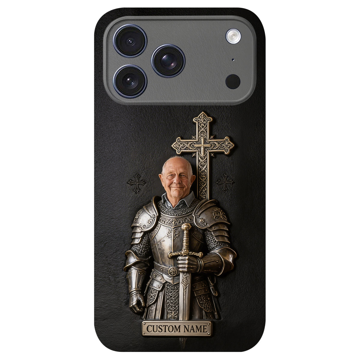Knight Of God - Personalized Christian Leather Phone Case