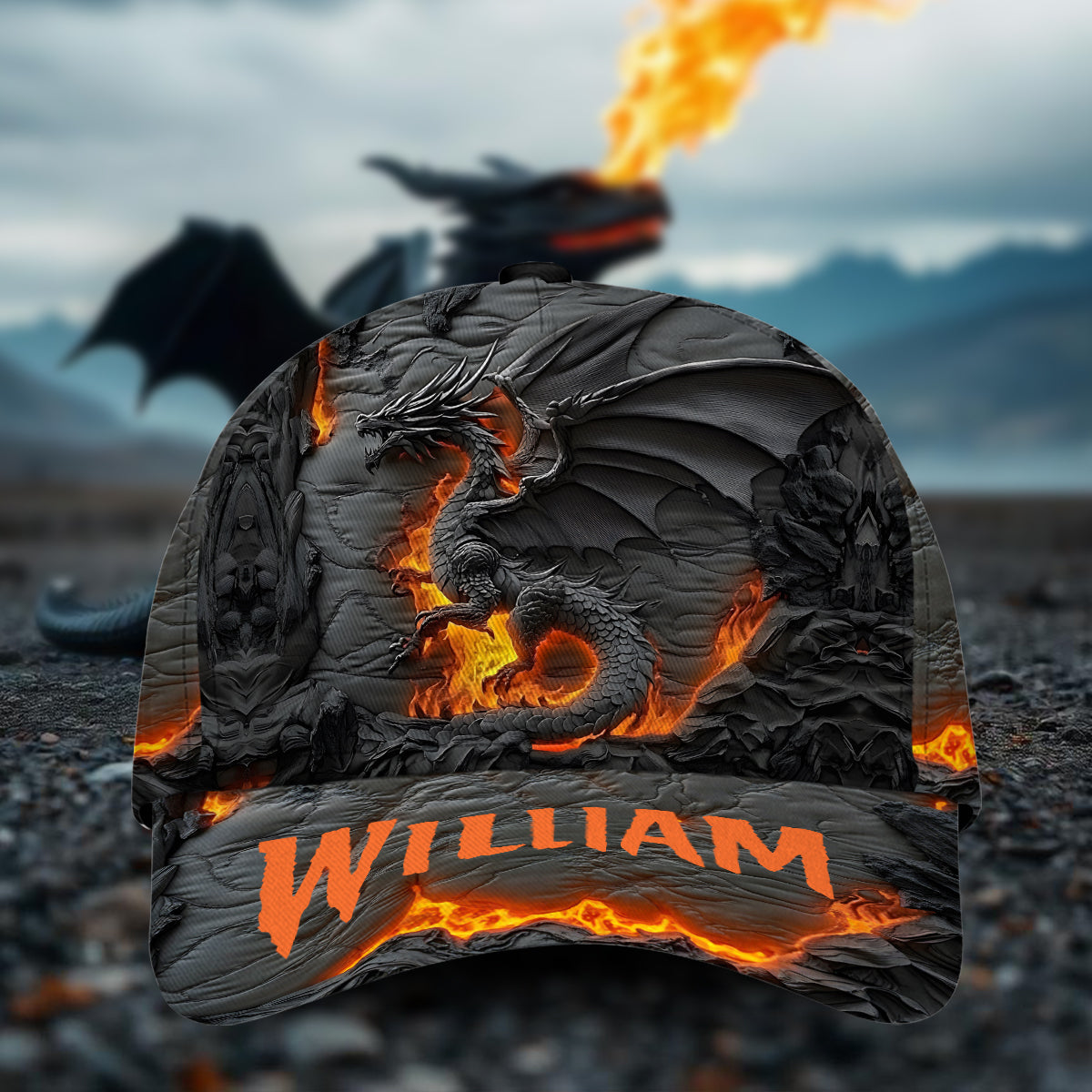 Feuerdrache – Personalisierte Drachen-Klassikkappe