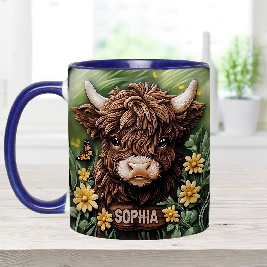 Baby Highland Cow - Personalized Accent Mug