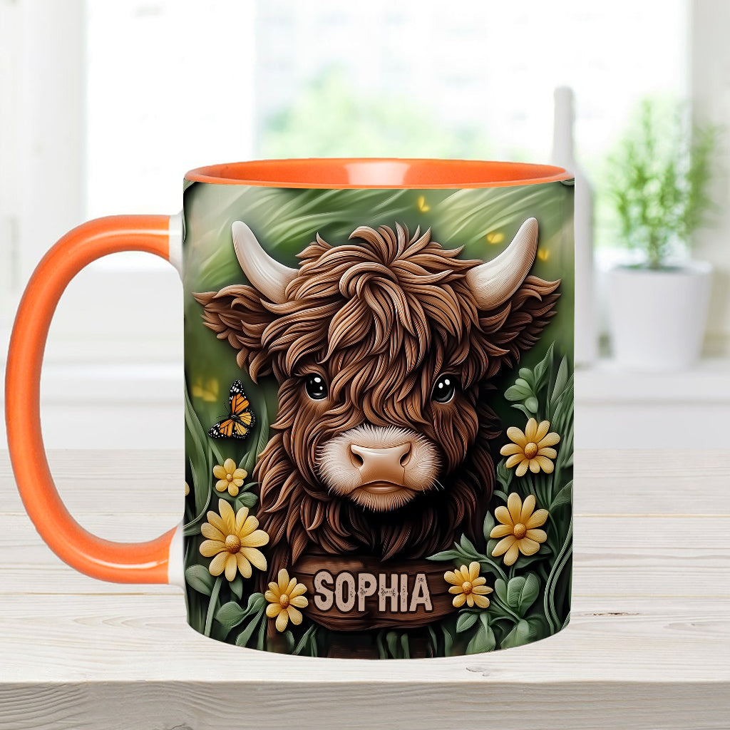 Baby Highland Cow - Personalized Accent Mug