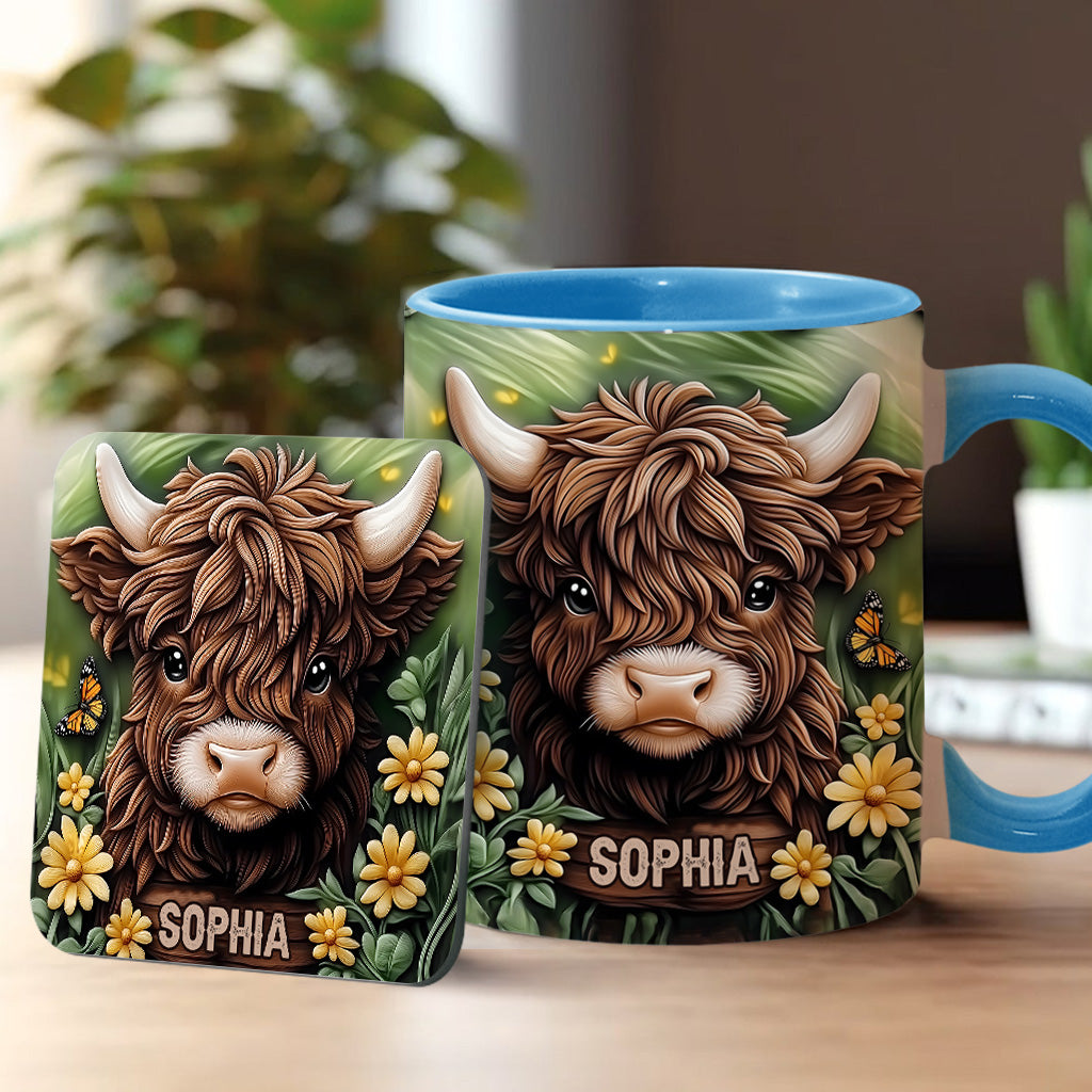 Baby Highland Cow - Personalized Accent Mug