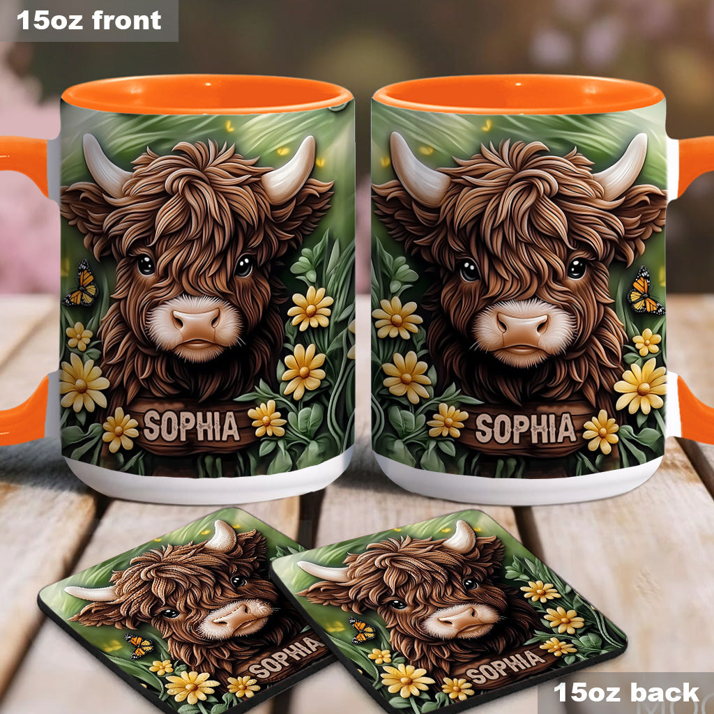 Baby Highland Cow - Personalized Accent Mug