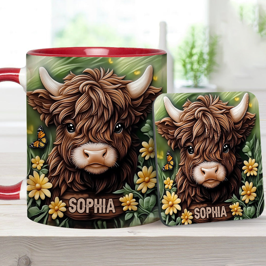 Baby Highland Cow - Personalized Accent Mug