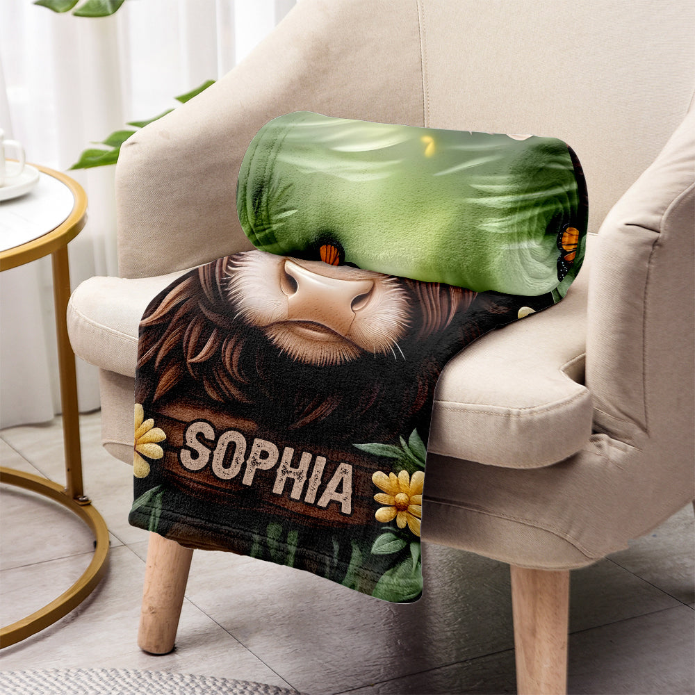 Baby Highland Cow - Personalisierte Decke