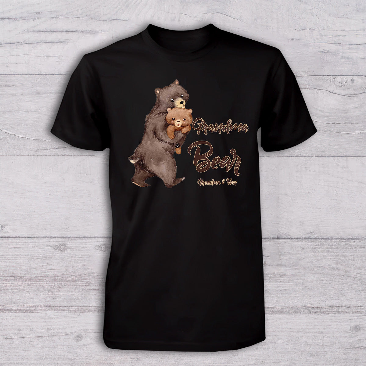 Papa Bear Baby Bear - Personalized Father T-shirt And Baby Onesie