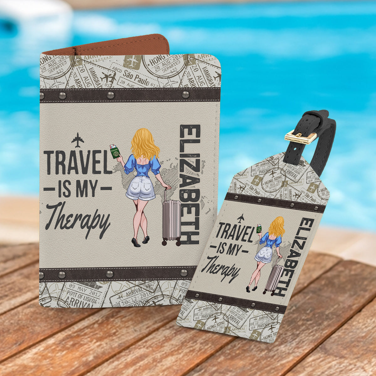 Adventure Awaits - Travelling gift for her, mom, wife, girlfriend, friend - Personalized Set