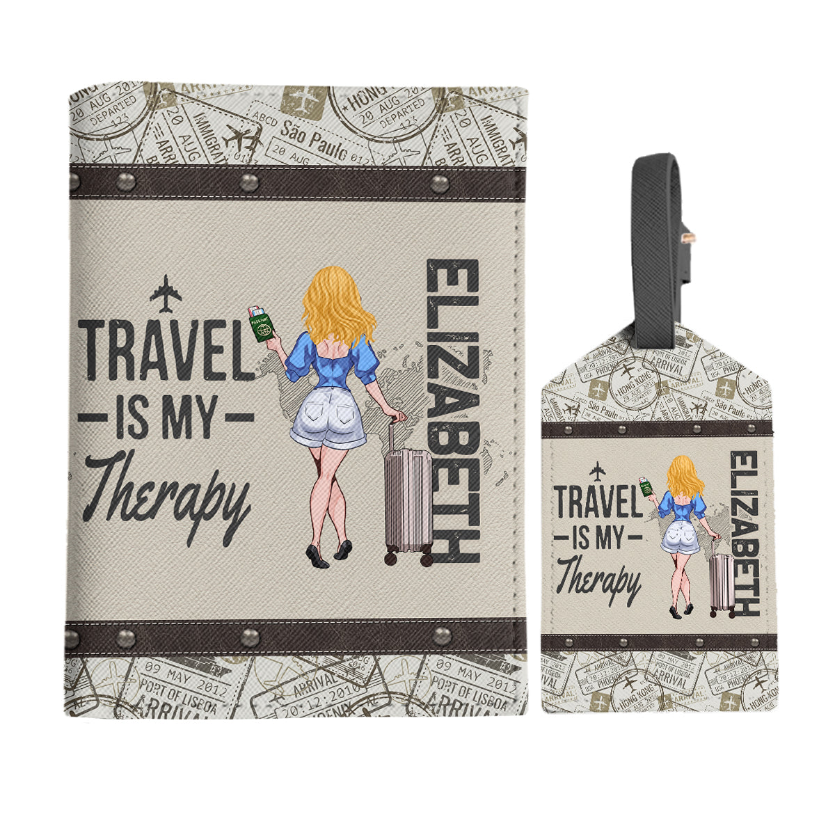 Adventure Awaits - Travelling gift for her, mom, wife, girlfriend, friend - Personalized Set