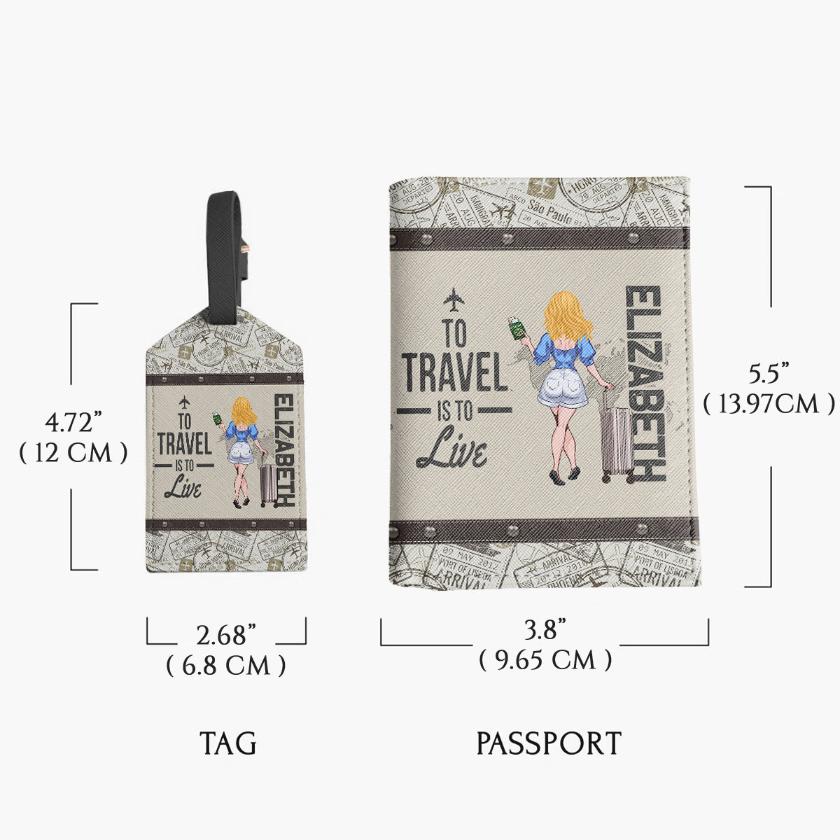 Adventure Awaits - Travelling gift for her, mom, wife, girlfriend, friend - Personalized Set