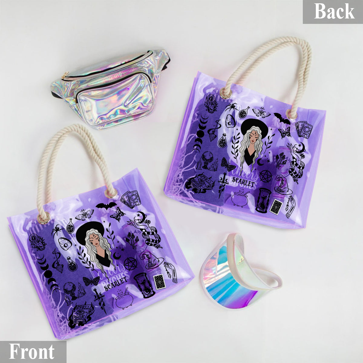 I'm Not Sugar And Spice - Personalized Witch Clear Tote Bag