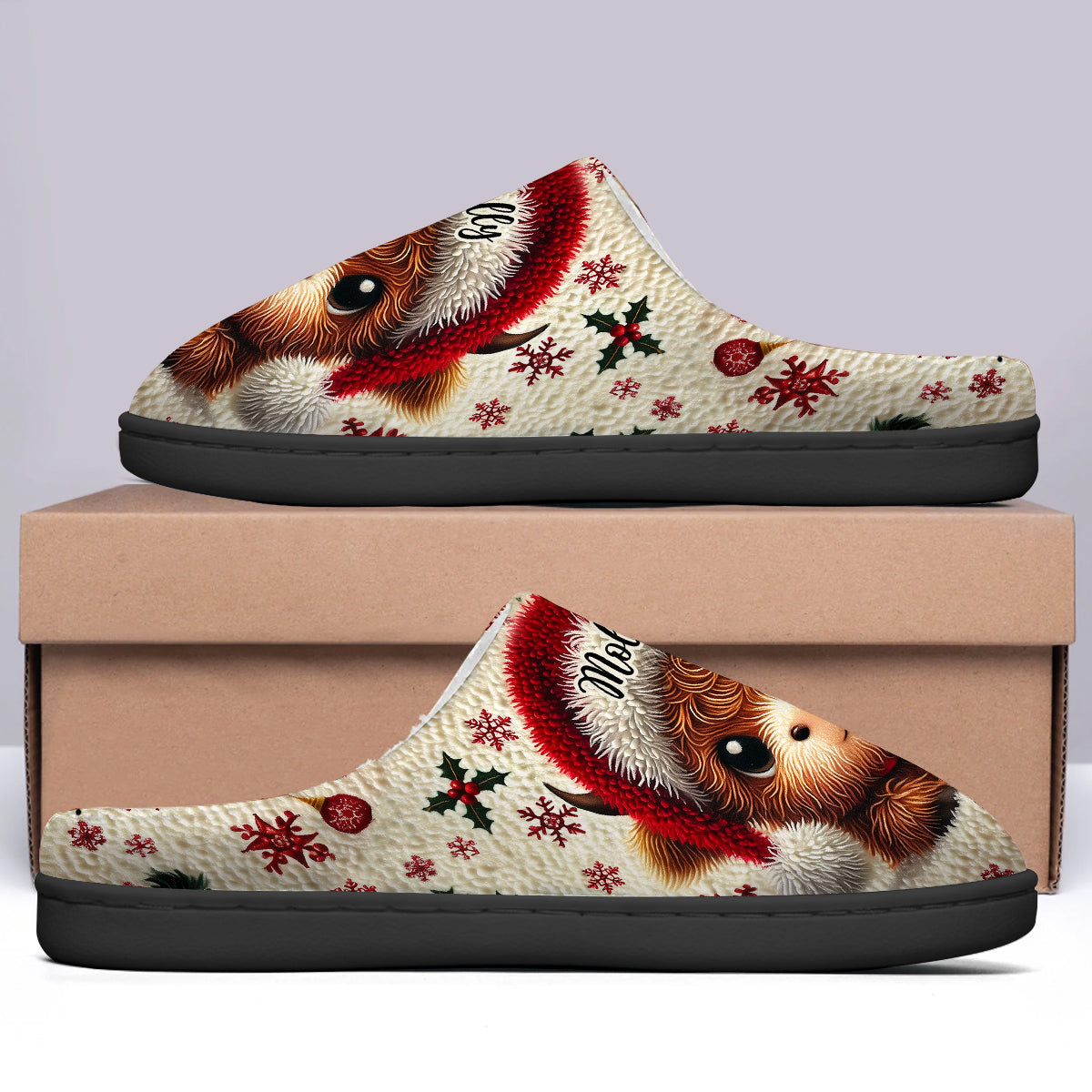 Wunderschönes Hochlandkalb - personalisierte Hausschuhe