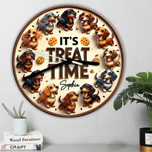 Lovely Dachshund - Personalized Dachshund Wall Clock