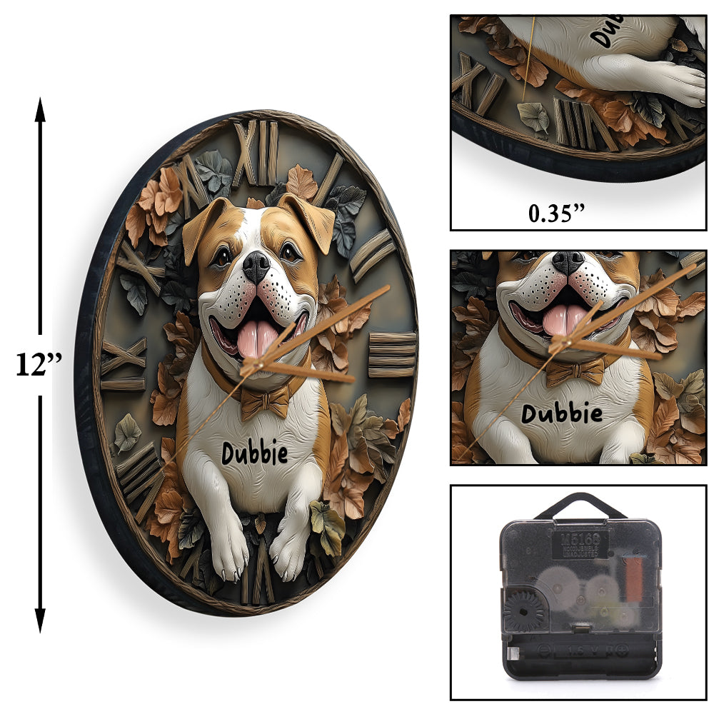 Smile Pitbull - Personalisierte Pitbull-Wanduhr