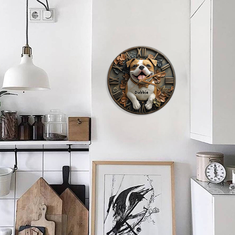 Smile Pitbull - Personalisierte Pitbull-Wanduhr