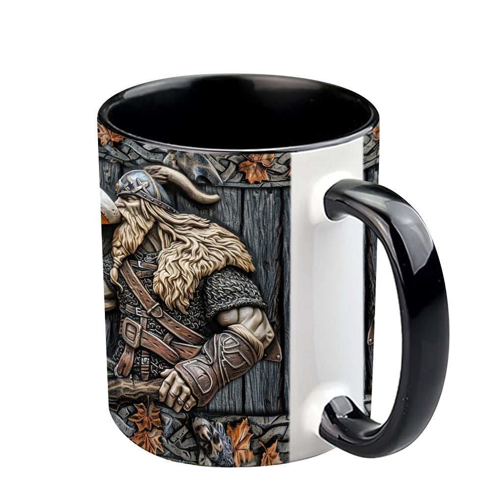 Viking Drinking Beer - Personalized Viking Accent Mug