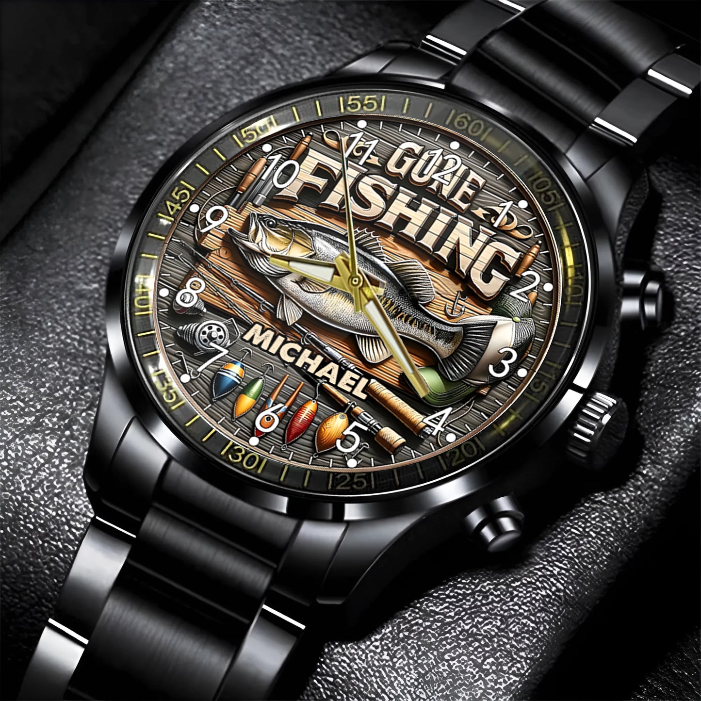 Liebe zum Angeln – Personalisierte Angler-Handuhr