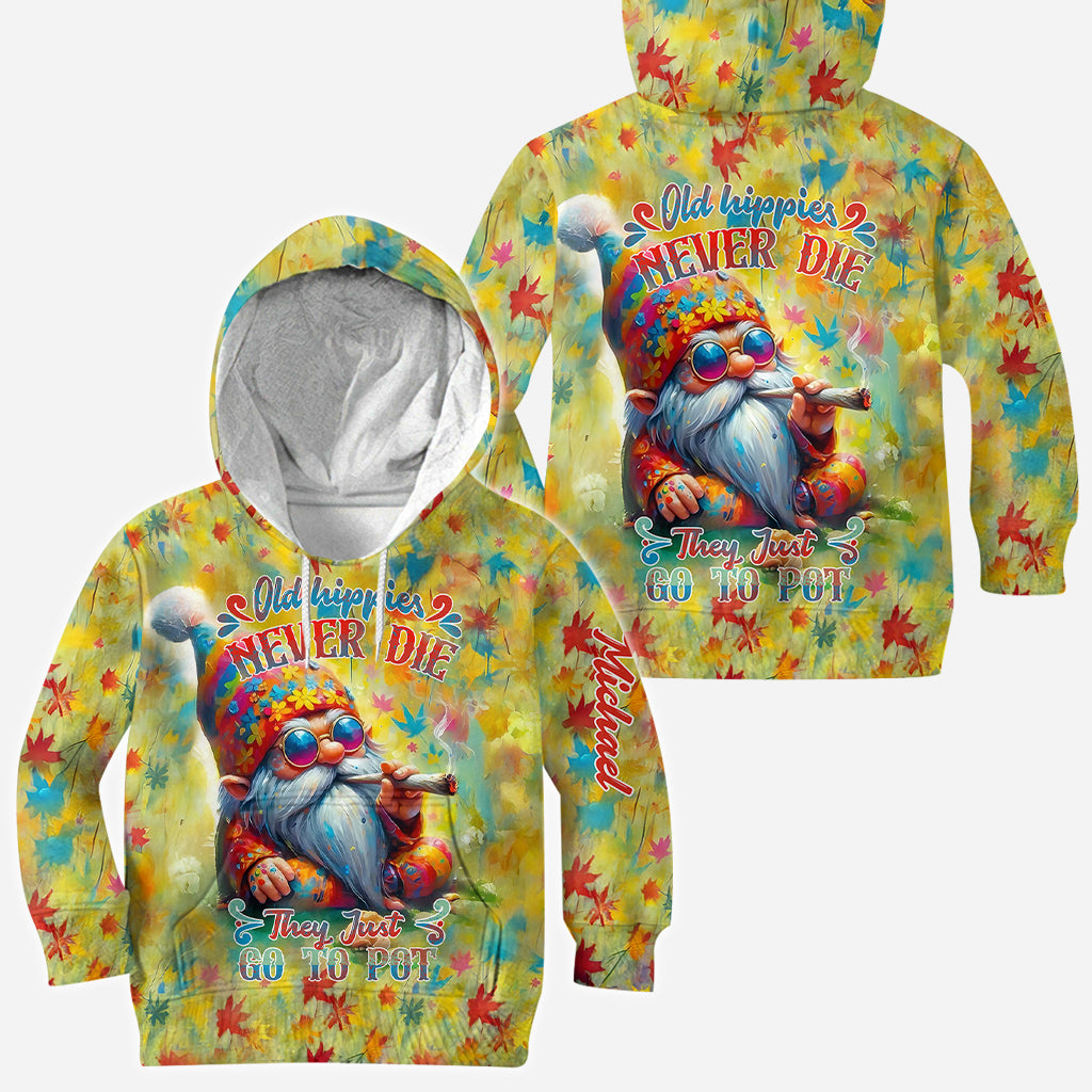 Old Hippies Never Die They Just Go To Pot - Personalized Hippie All Over Shirt