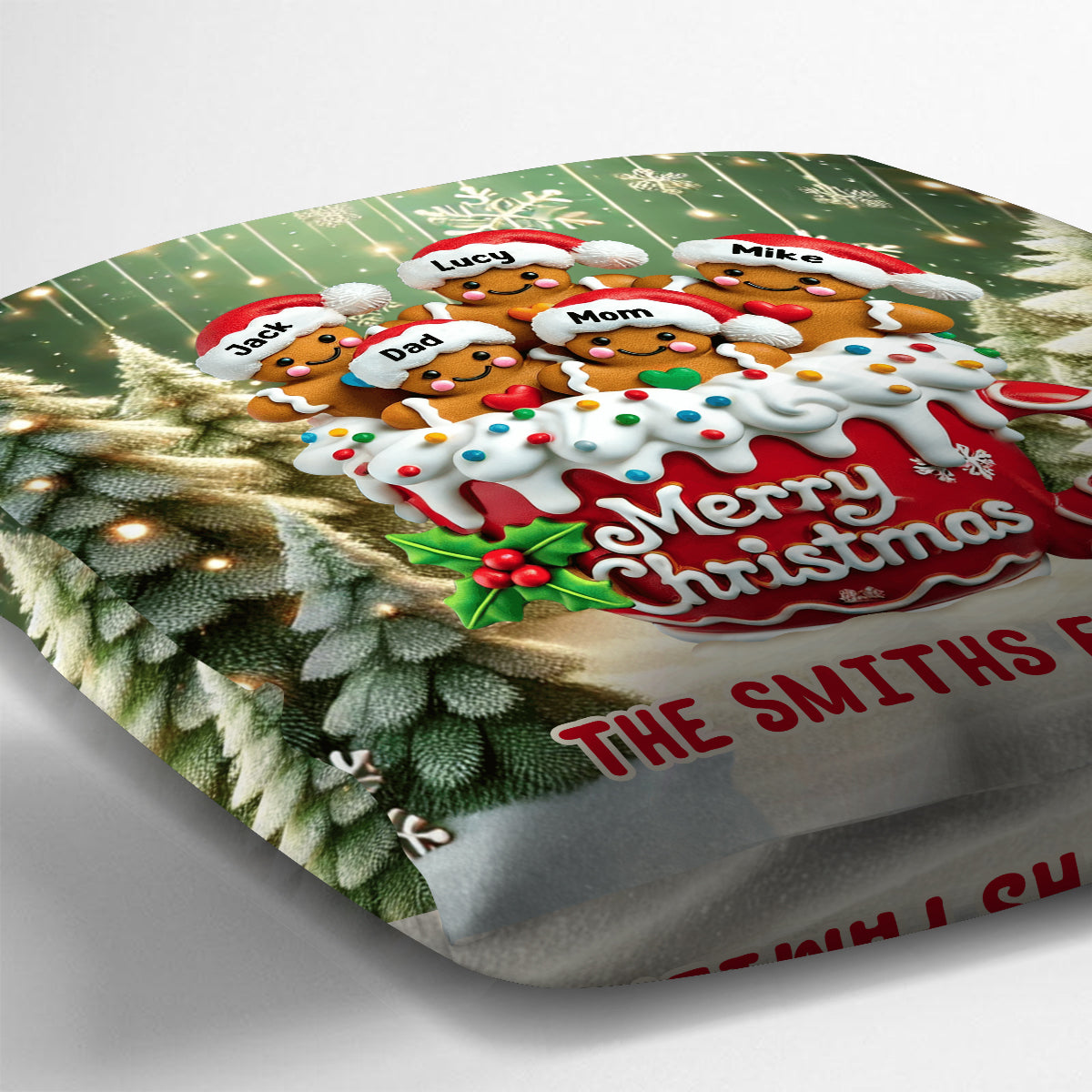 Merry Christmas 2024 - Personalized Family Throw Pillow