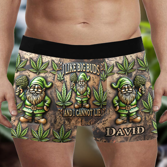 Ich mag große Buds – personalisierte Boxershorts für Herren mit Cannabis-Motiv