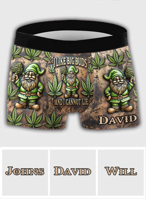 Ich mag große Buds – personalisierte Boxershorts für Herren mit Cannabis-Motiv