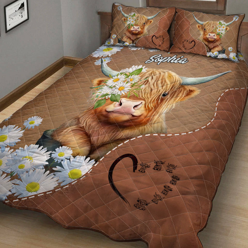 Love Highland Cows - Personalized Quilt Set