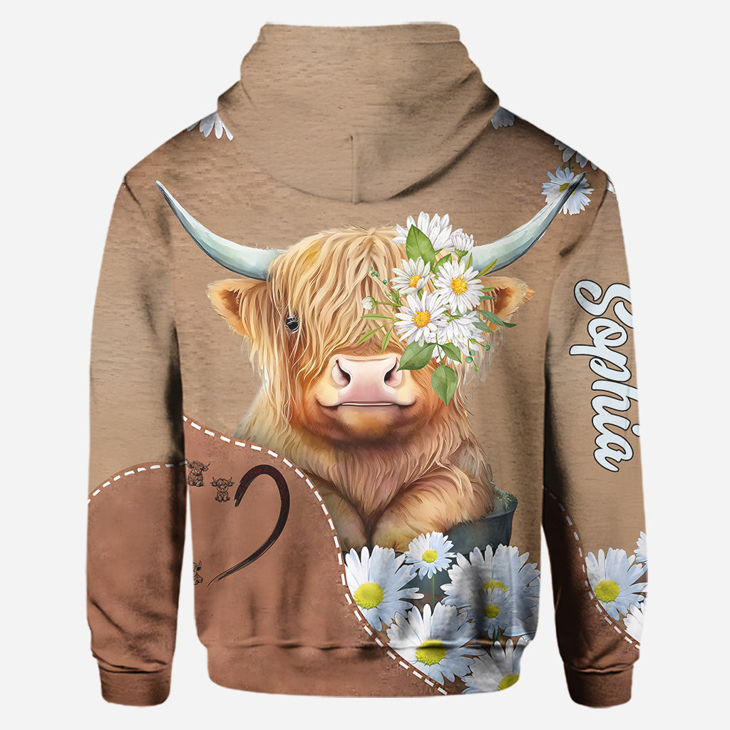 Love Highland Cows - Personalized Highland Cow Hoodie and Leggings